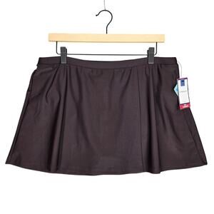 CROFT & BARROW WOMEN'S HIP-TRIMMER LYCRA SWIM SKIRT – SIZE 16 – BROWN – SWIMWEAR